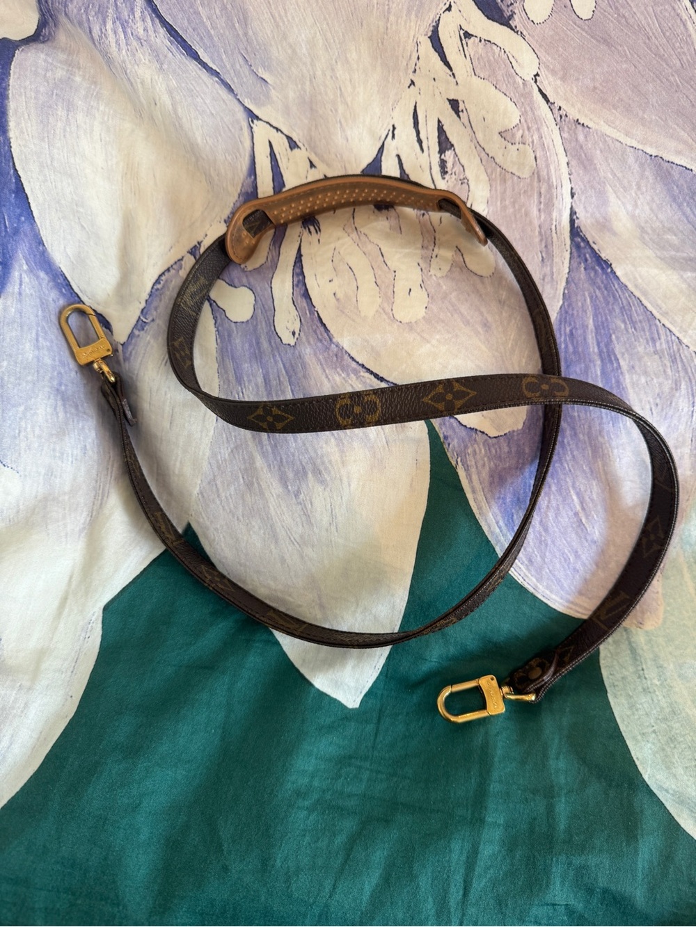 Louis Vuitton Brown Monogram Shoulder Strap with Gold Hardware